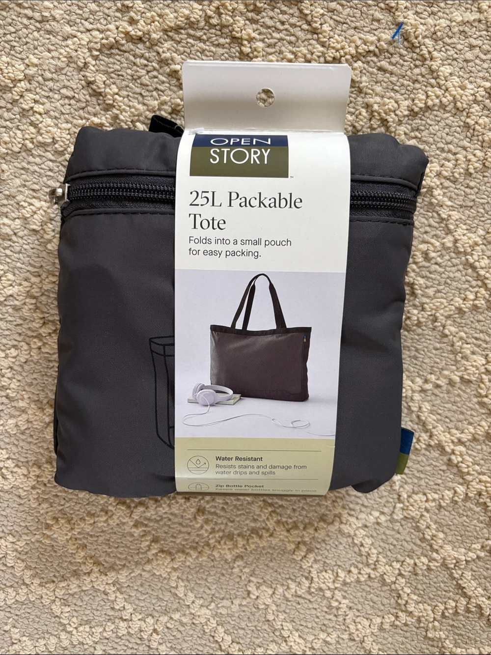 NWT Open Story 25L Packable Tote - Charcoal Gray